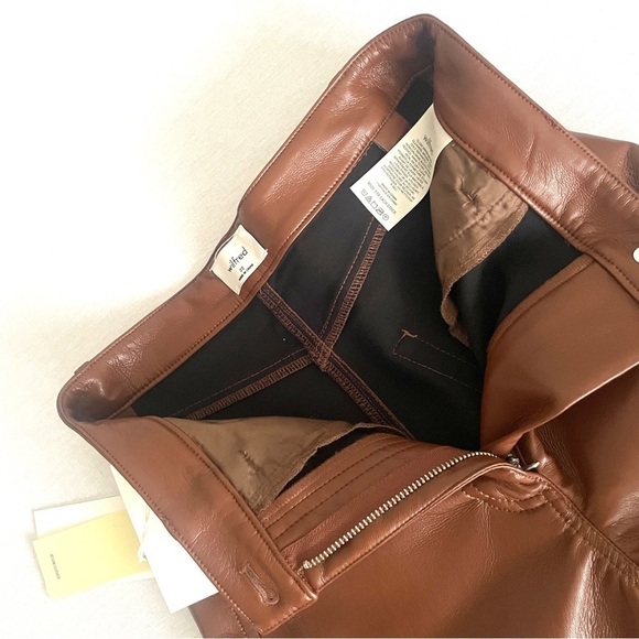 Aritzia Wilfred Melina Vegan Leather Pants in Cognac - Picture 7 of 8